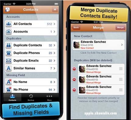 Free Address Book Cleaner iphone ipod ipad
