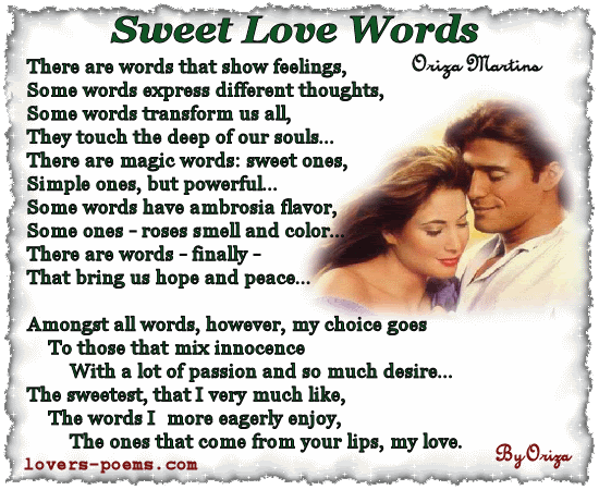 sweet love poems for her. This love poem juxtaposes the