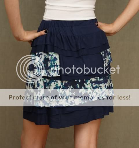 Under.Ligne by Doo.Ri   $295 tiered MINI SKIRT w/ floral print, NEW 