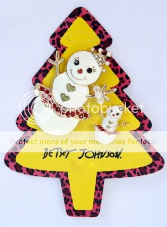 BETSEY JOHNSON Snowman Princess x mas holiday PIN SET  