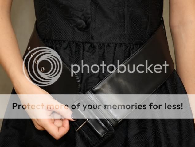 GALLIANO   $660 retro style black COCKTAIL DRESS w/ Belt, brocade, NEW 